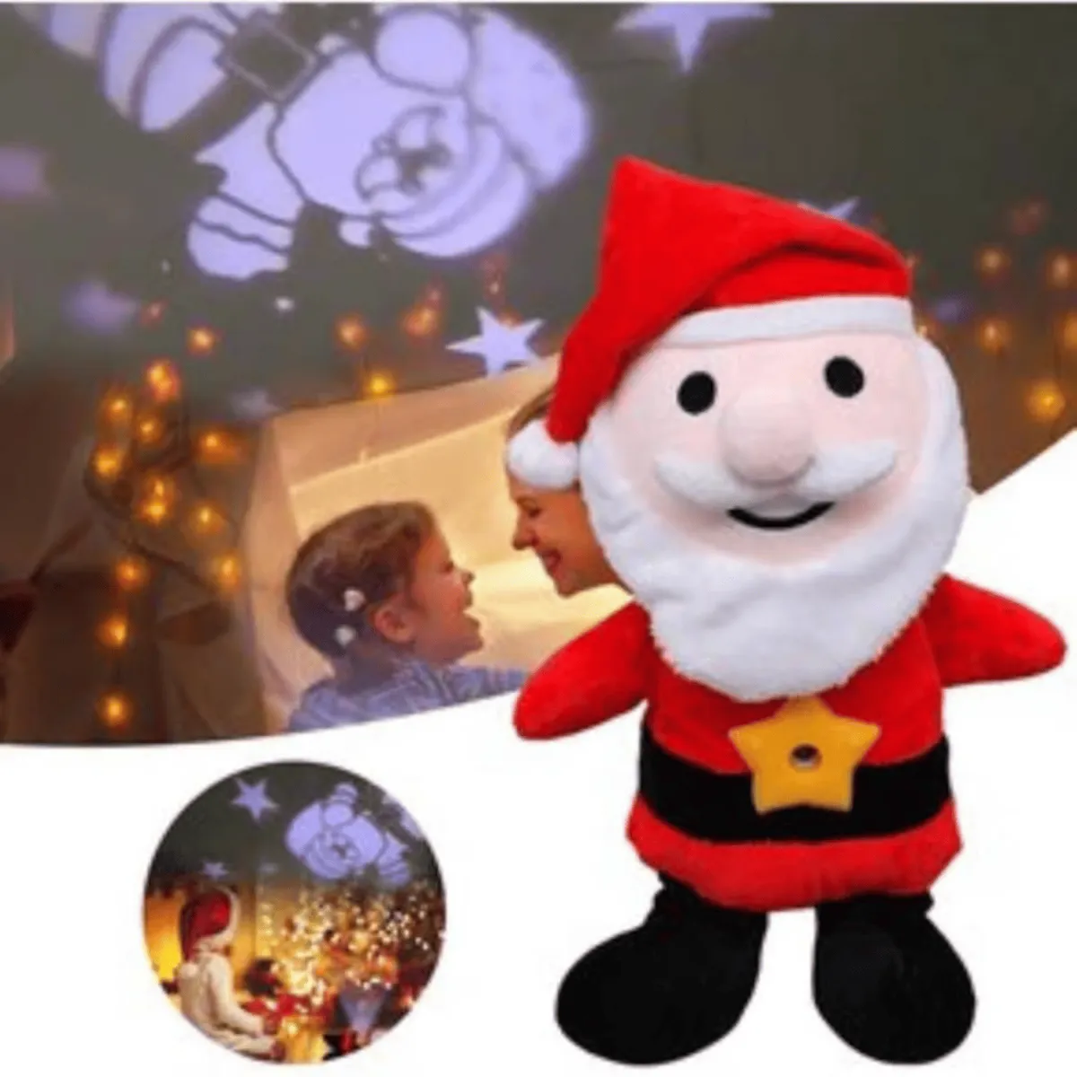 GENERICO - VIEJITO PASCUERO PELUCHE CON PROYECTOR DE LUZ Y MUSICA