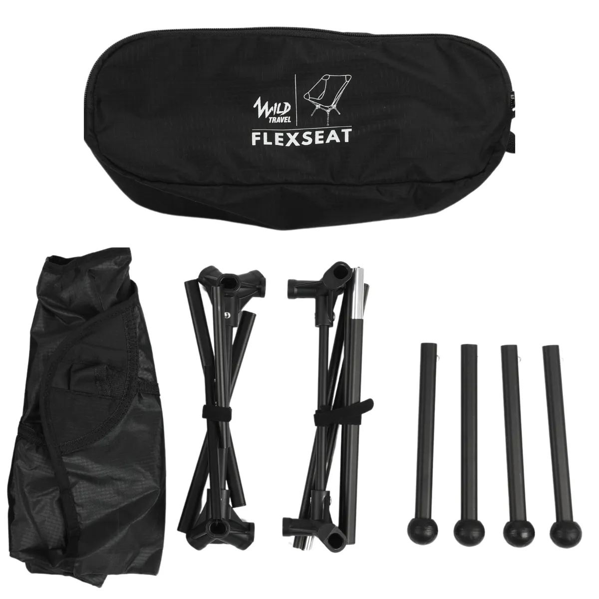 WILD TRAVEL - Silla Plegable Ligera Trekking y Camping FlexSeat WildTravel.