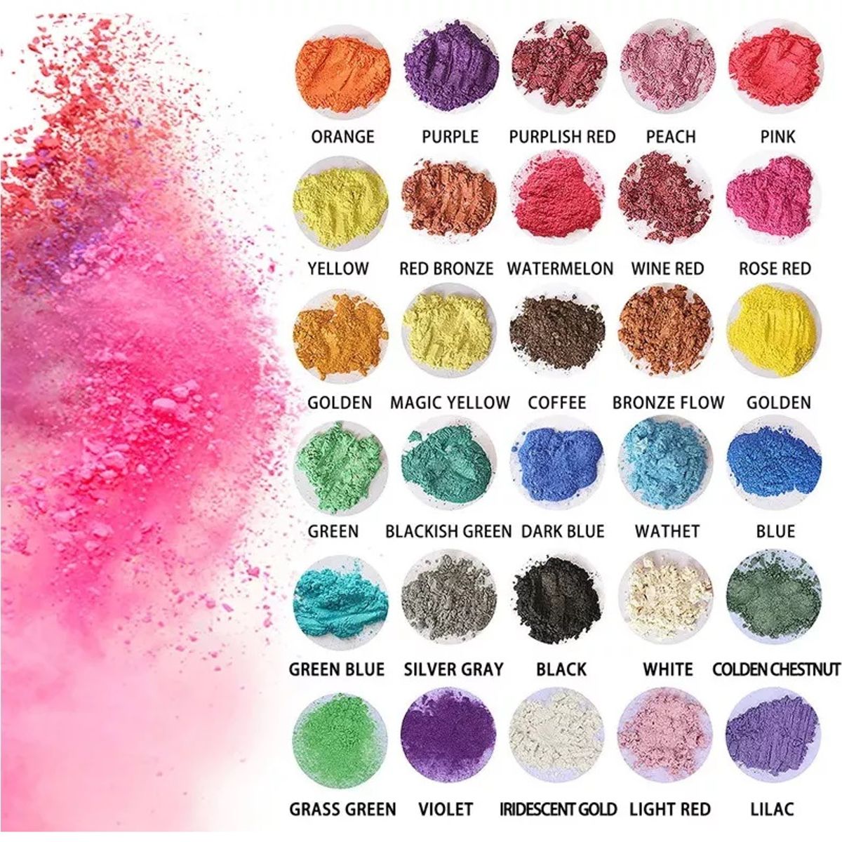 GENERICO - Colorante Para Vela Y Jabón Pigmento 30 Colores Mármol Nácar