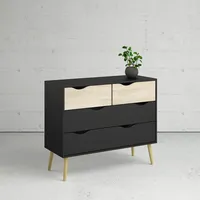 Cómoda Velador Negro Top Living Aloe Cajonera