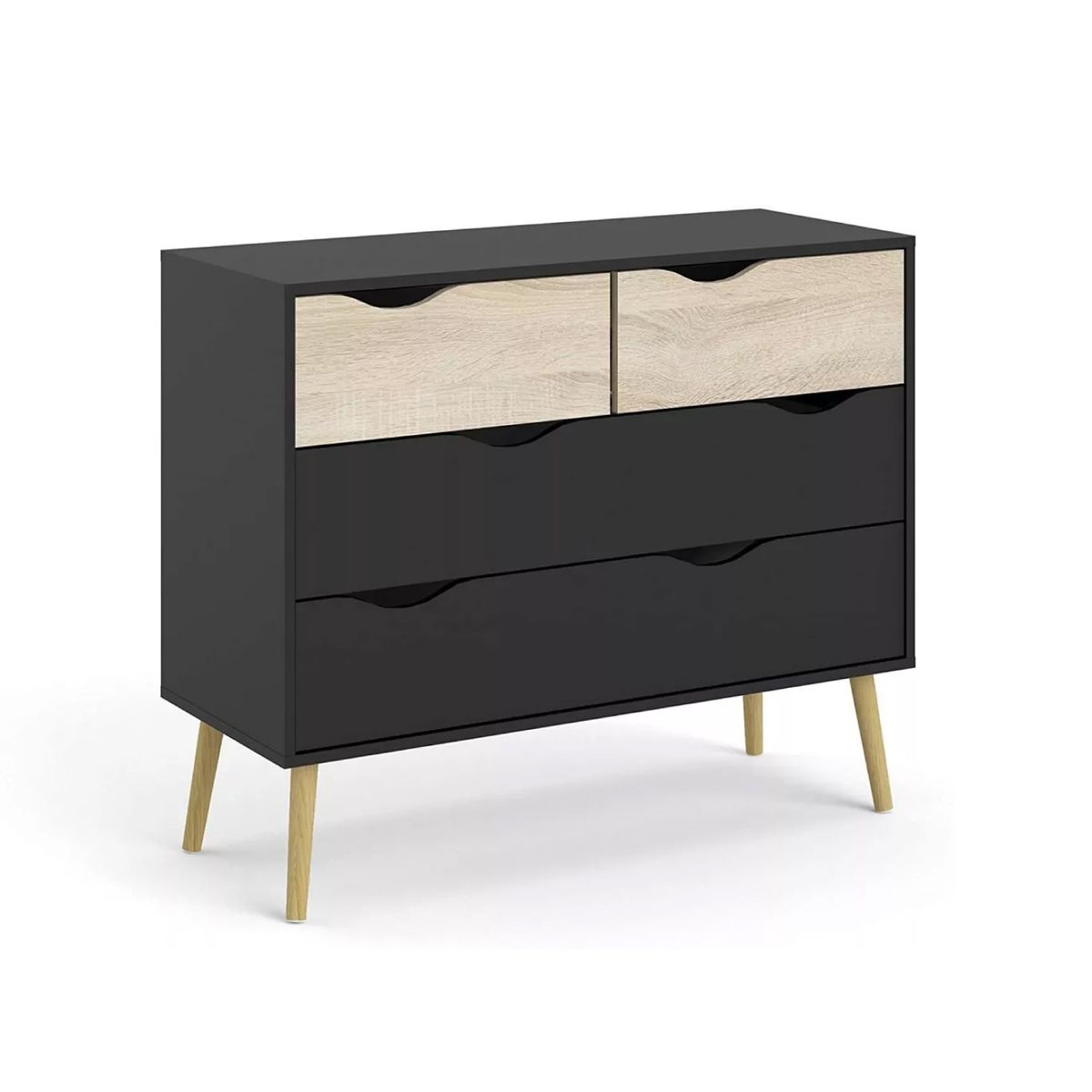 RELAN - Cómoda Velador Negro Top Living Aloe Cajonera