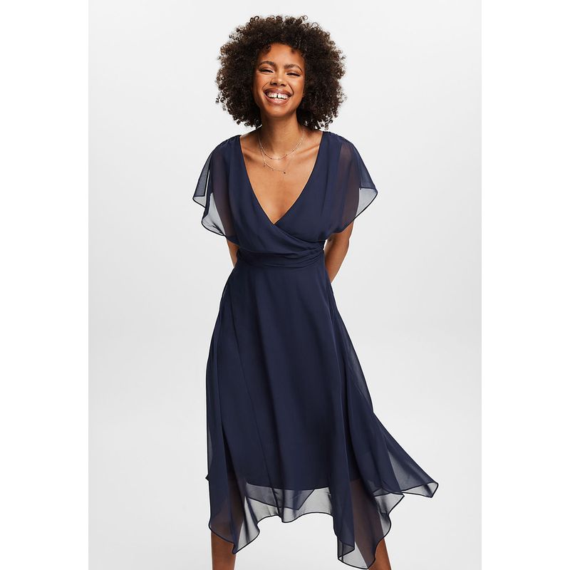 ESPRIT - Maxivestido De Gasa Con Escote En V Mujer Esprit ESPRIT
