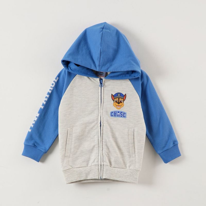 PAW PATROL - Poleron Con Gorro Niño Raglan Gris Paw Patrol
