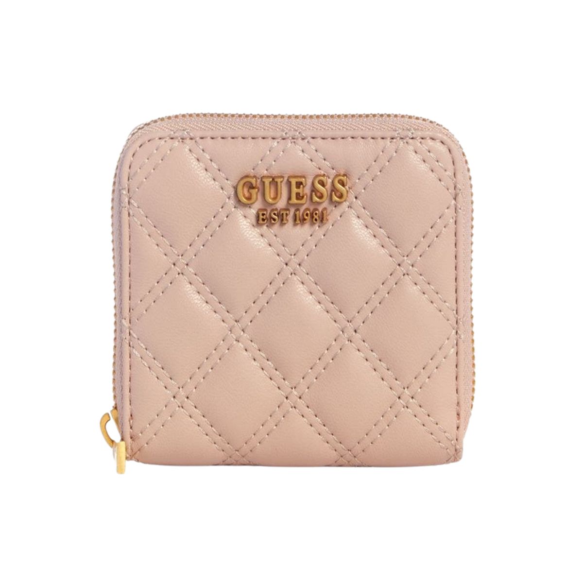 GUESS - Billetera Giully Slg Small Zip Around Crema Guess