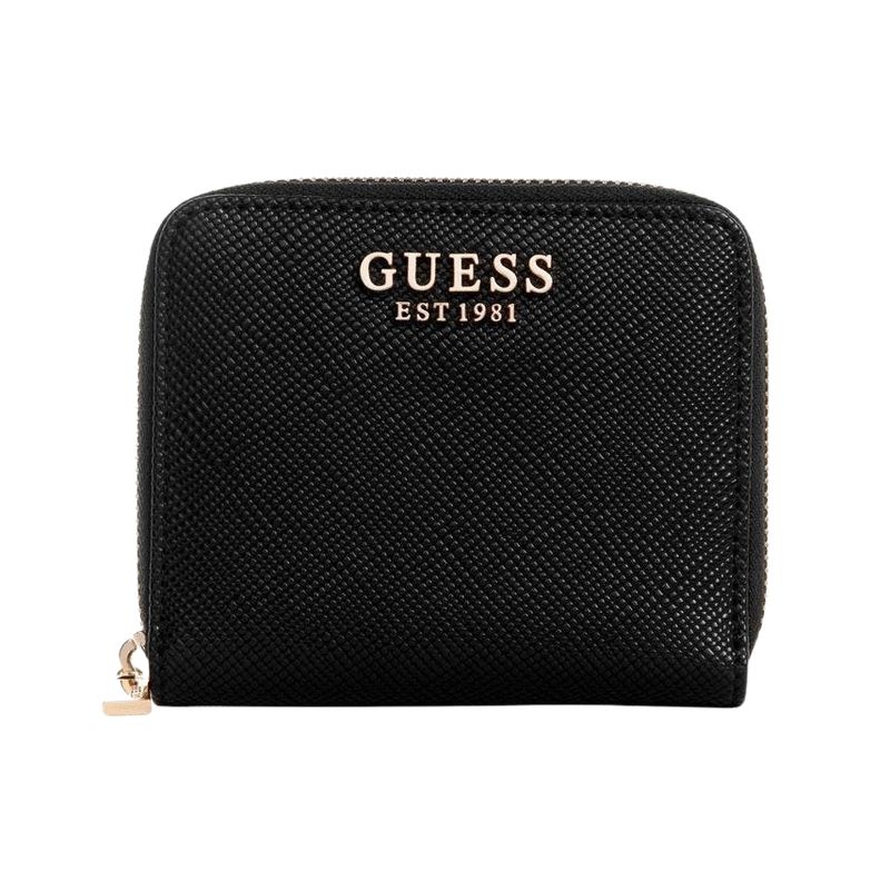 GUESS - Billetera Laurel Slg Small Zip Around Negro GUESS