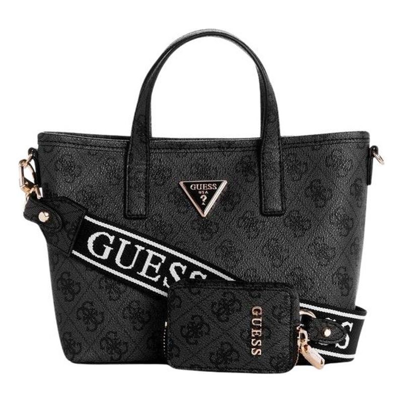 GUESS - Mini Cartera Latona Mini Tote Negro Guess