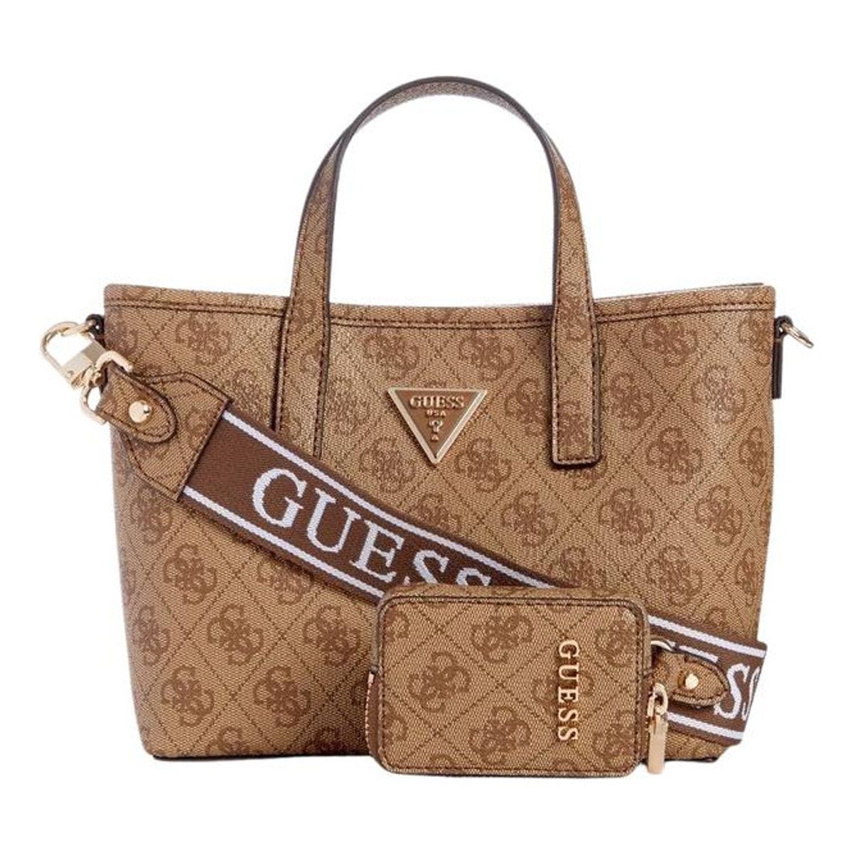 GUESS - Mini Cartera Latona Mini Tote Café Guess
