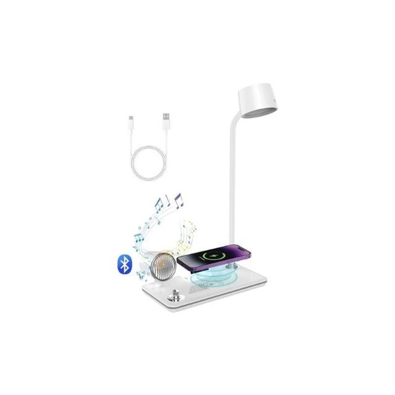 UNIVERSAL - Lámpara de Escritorio con Cargador Inalámbrico 4 en 1 Blanco