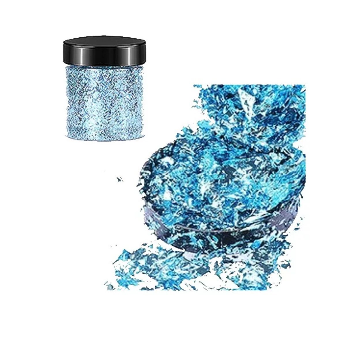 GENERICO - Escamas En Hoja Sky Blue Papel Resina Epóxica Flake Uñas