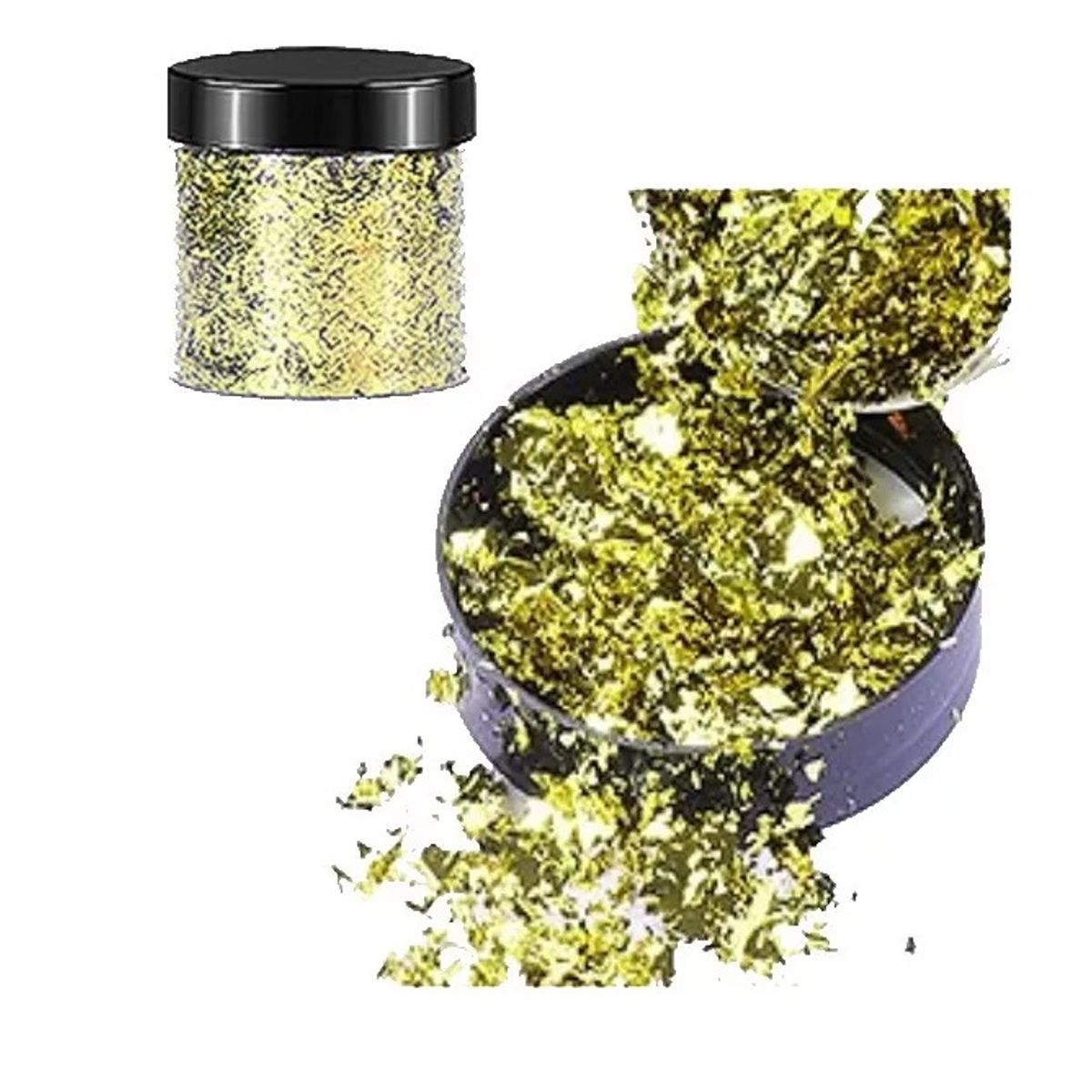 GENERICO - Escamas En Hoja Amarillo Li Papel Resina Epóxica Flake Uñas