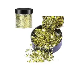 GENERICO - Escamas En Hoja Amarillo Li Papel Resina Epóxica Flake Uñas