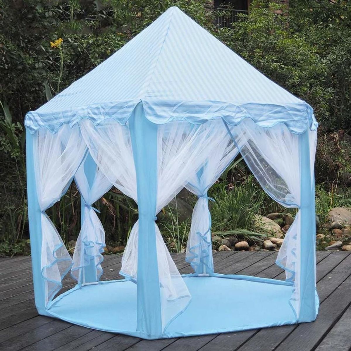 GENERICO - Carpa Casita juegos infantil con cortinas azul