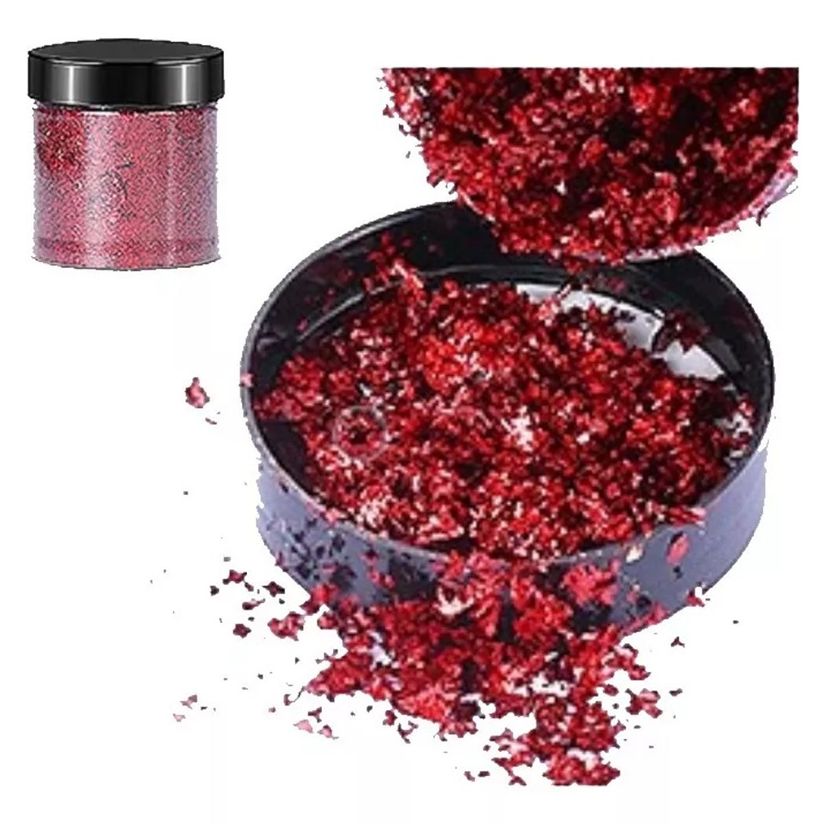 GENERICO - Escamas En Hoja Rojo Papel Resina Epóxica Flake Uñas