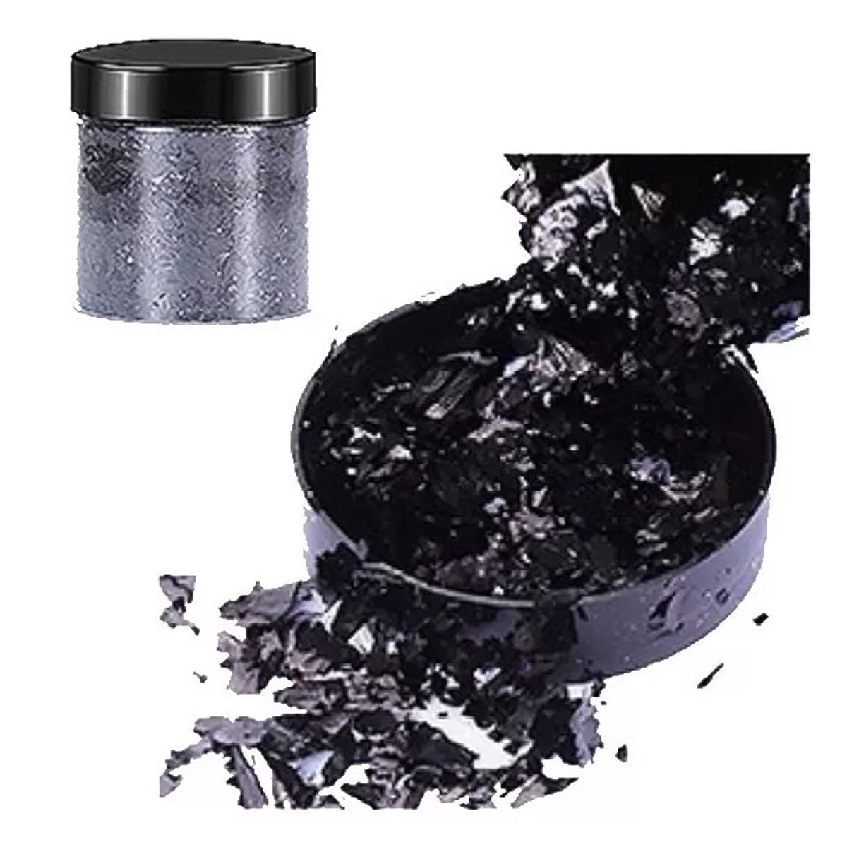 GENERICO - Escamas En Hoja Negro Papel Resina Epóxica Flake Uñas Foil