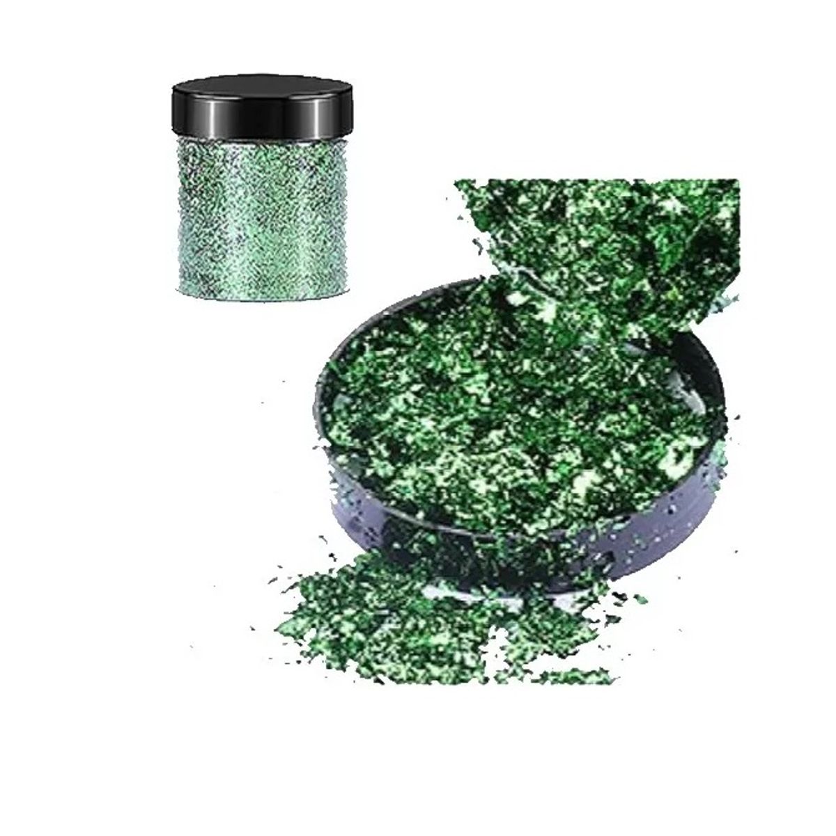 GENERICO - Escamas En Hoja Verde Papel Resina Epóxica Flake Uñas Foil