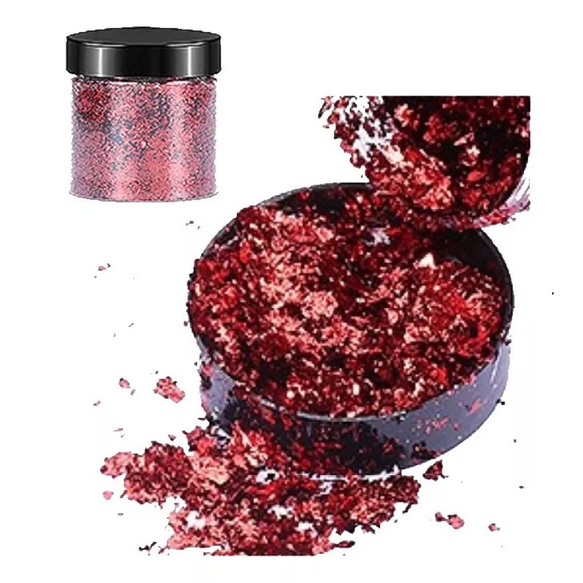 GENERICO - Escamas En Hoja Rojo Intenso Papel Resina Epóxica Flake Uñas