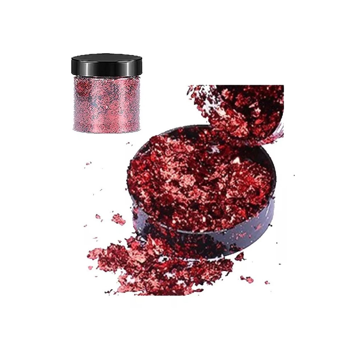 GENERICO - Escamas En Hoja Rojo Intenso Papel Resina Epóxica Flake Uñas
