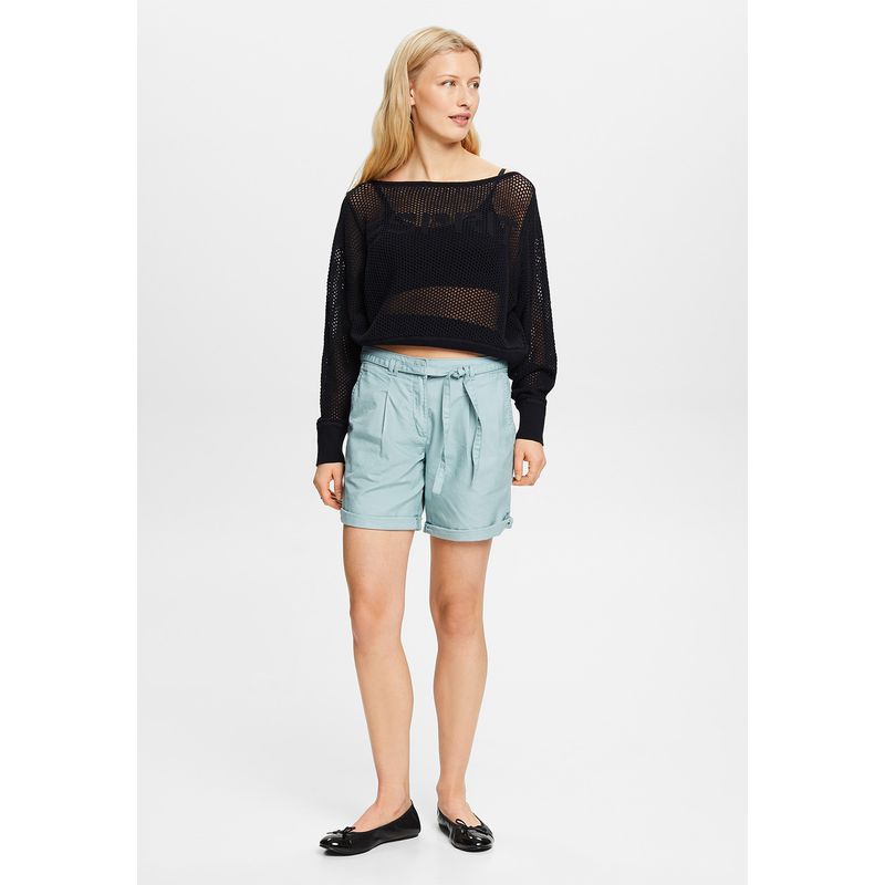 ESPRIT - Short De Sarga Con Cinturón Mujer Esprit ESPRIT