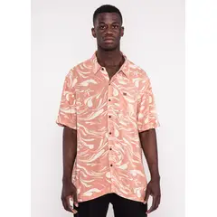 KAYA UNITE - Guayabera Print Drip Peach