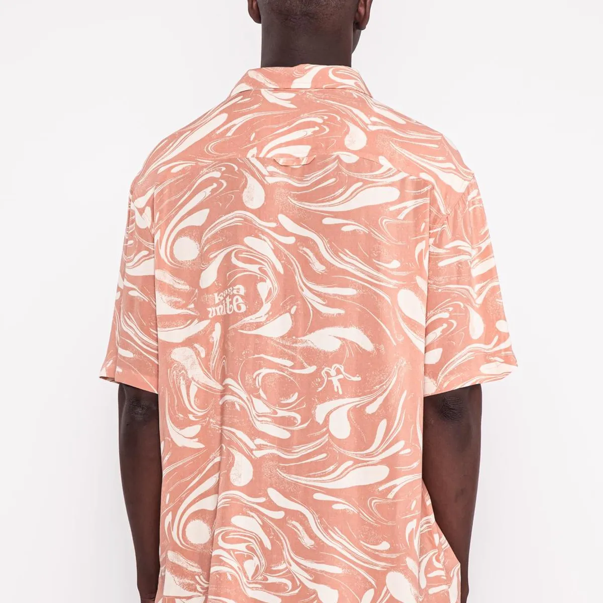 KAYA UNITE - Guayabera Print Drip Peach