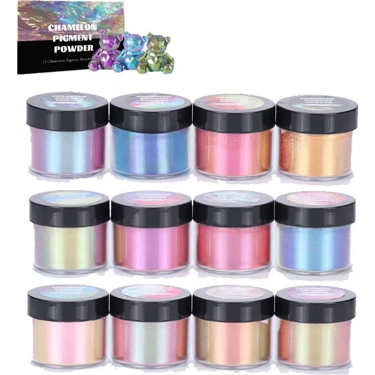 GENERICO - Pigmento Polvo Para Uñas Chameleon Flakes 12pcs