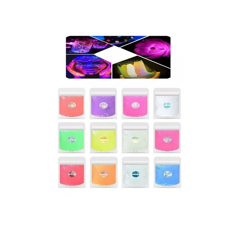 GENERICO - Pigmento Polvo Resina Uv 12 Colores Fluorescente 10g Cu