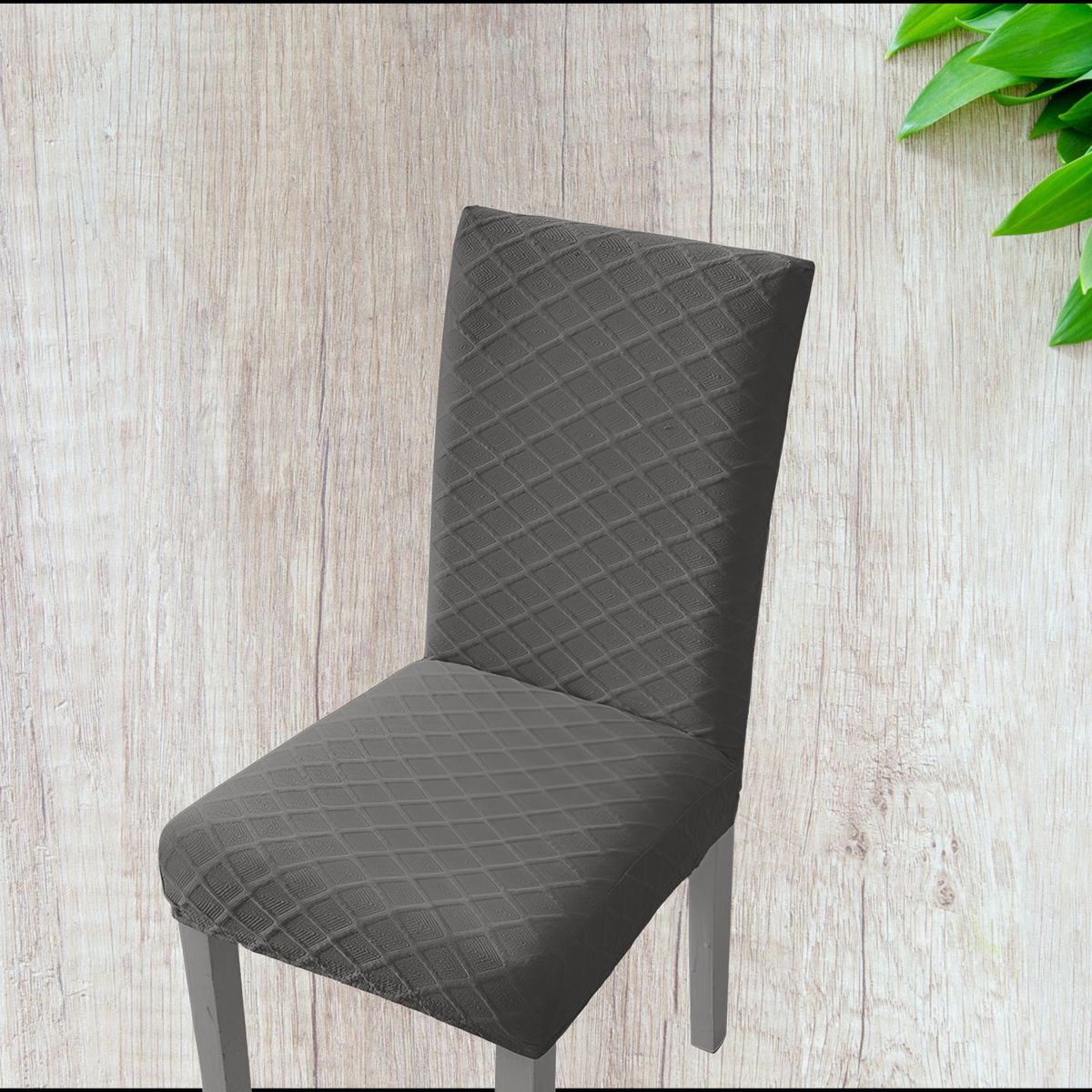 GENERICO - PACK DE 6 FUNDAS CUBRE SILLAS DE COMEDOR  GRIS OSCURO