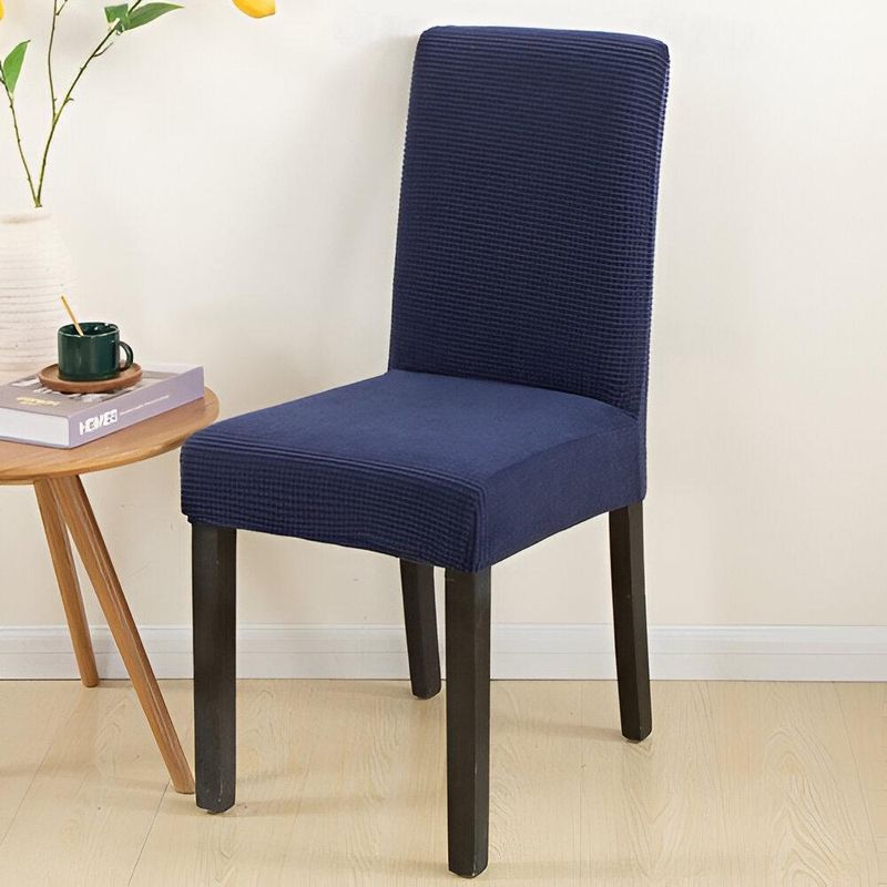 GENERICO - PACK DE 6 FUNDAS CUBRE SILLAS DE COMEDOR CUADRILLE AZUL