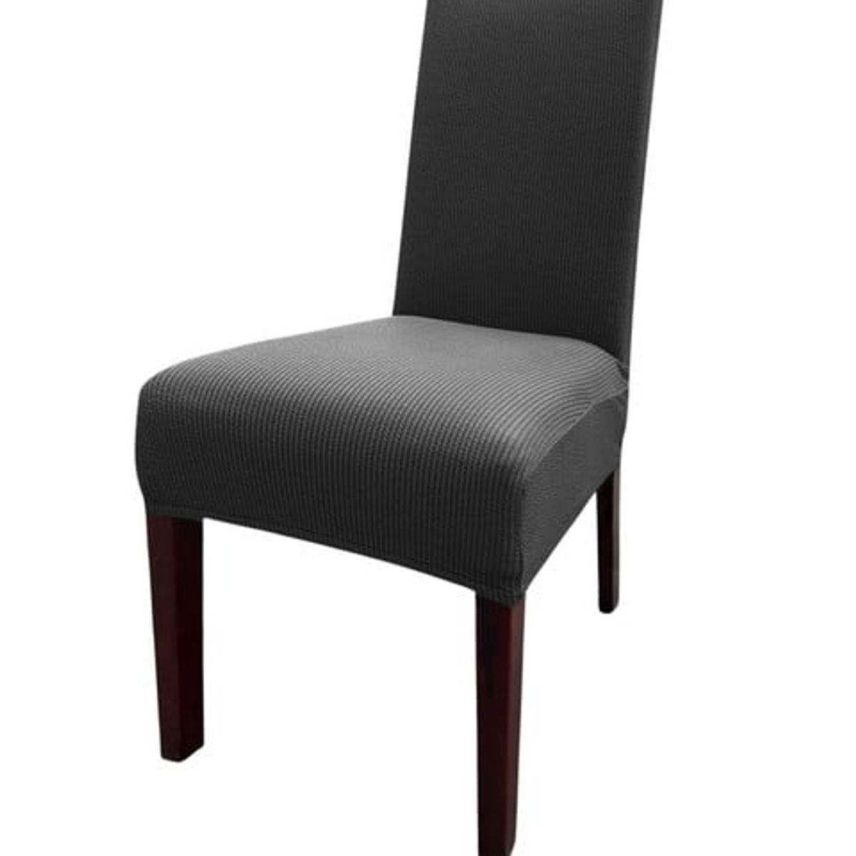 GENERICO - PACK DE 6 FUNDAS CUBRE SILLAS DE COMEDOR  GRIS OSCURO