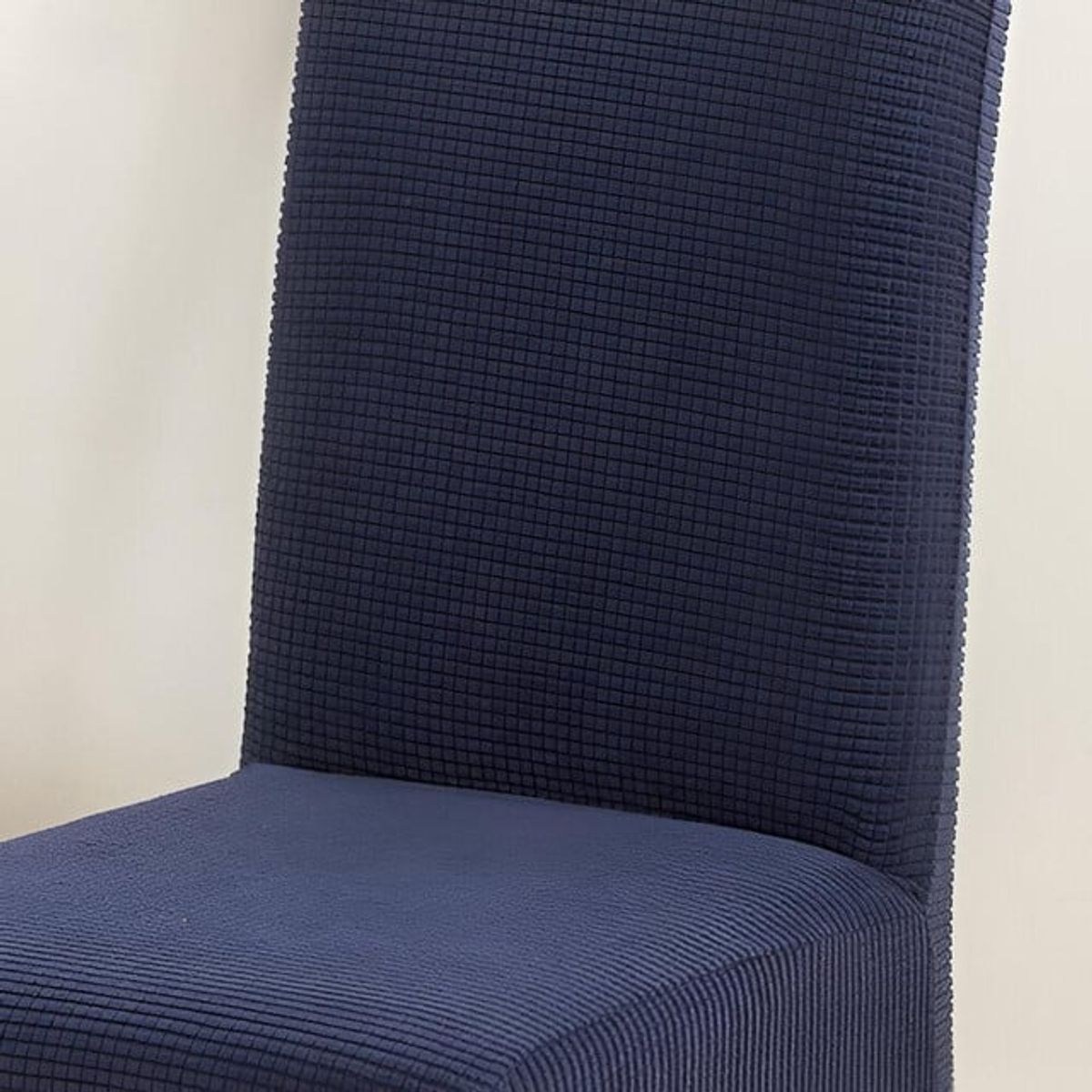 GENERICO - PACK DE 6 FUNDAS CUBRE SILLAS DE COMEDOR CUADRILLE AZUL