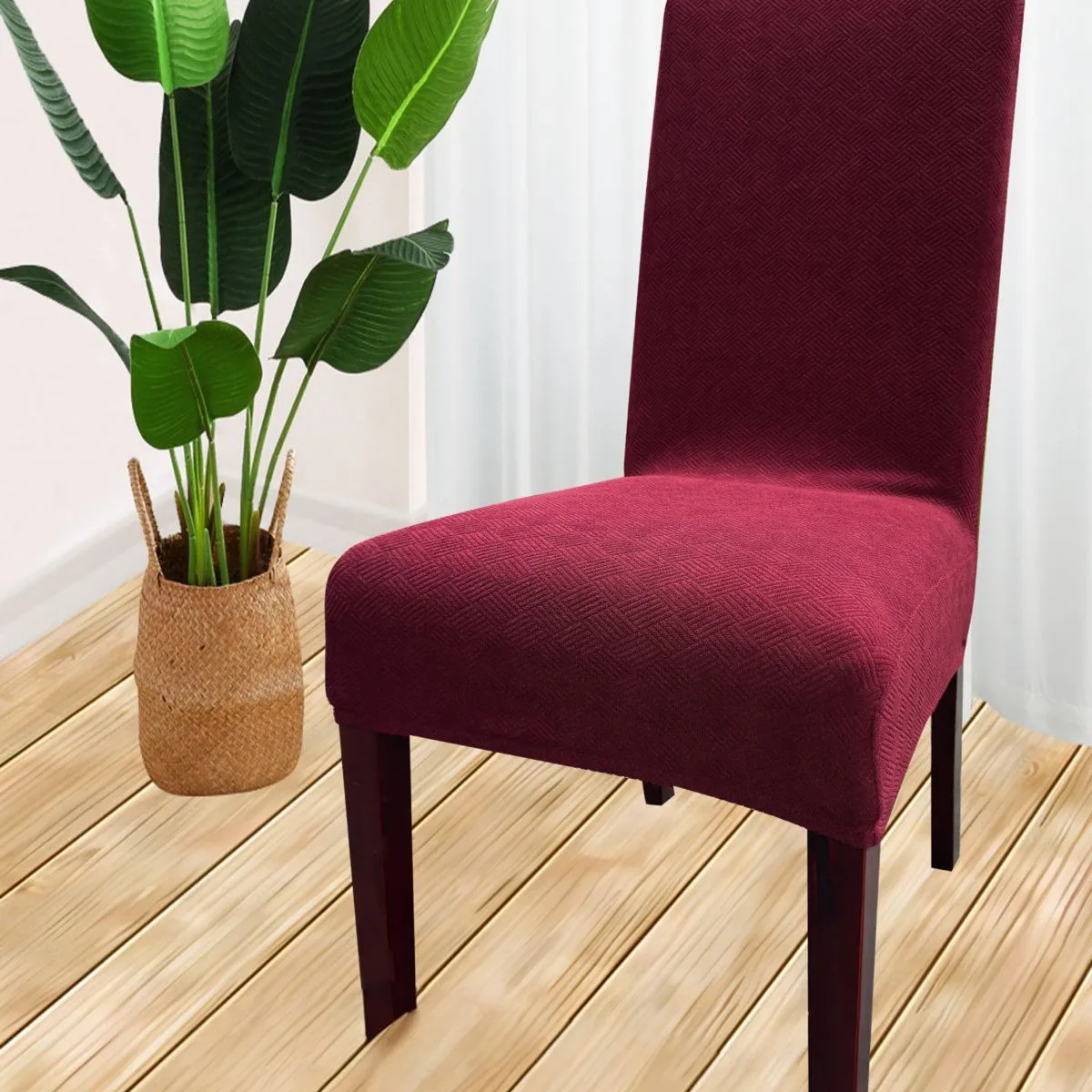 GENERICO - PACK DE 6 FUNDAS CUBRE SILLAS DE COMEDOR  BURDEO