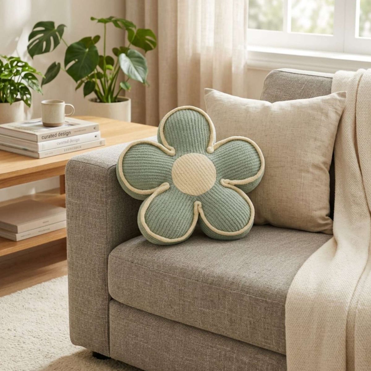 GENERICO - Set de 4 Cojines De Flor Extra Suave 50cm Máximo Confort Y Estilo