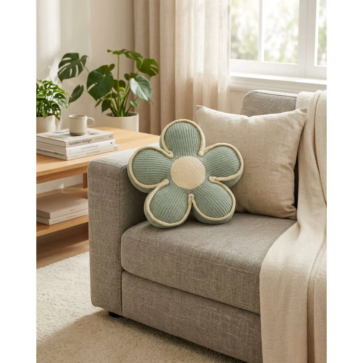 GENERICO - Set de 4 Cojines De Flor Extra Suave 50cm Máximo Confort Y Estilo