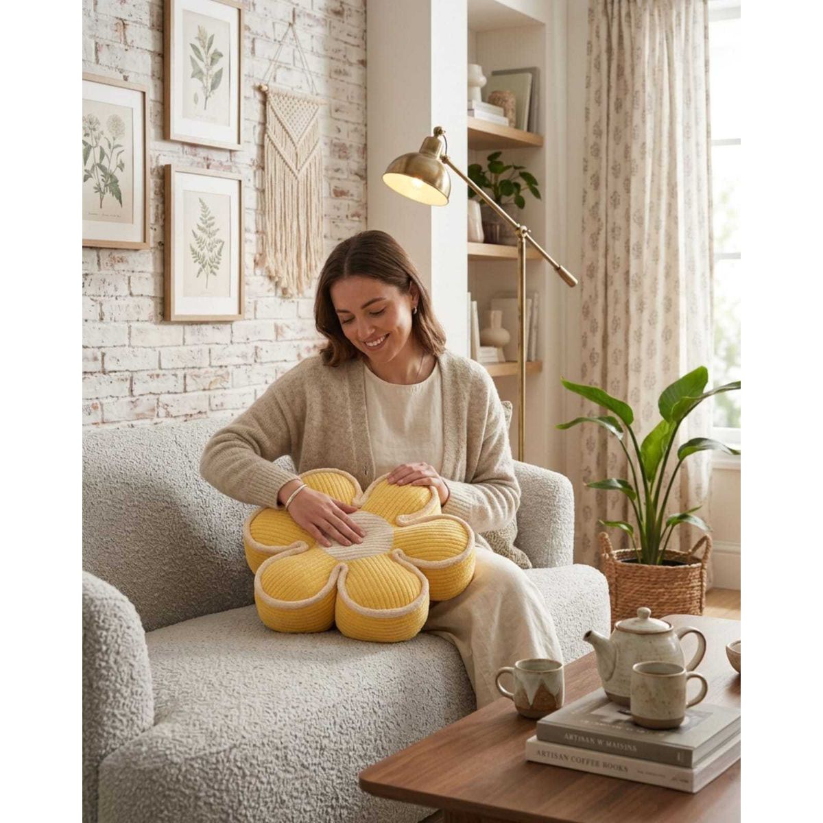 GENERICO - Set de 4 Cojines De Flor Extra Suave 50cm Máximo Confort Y Estilo