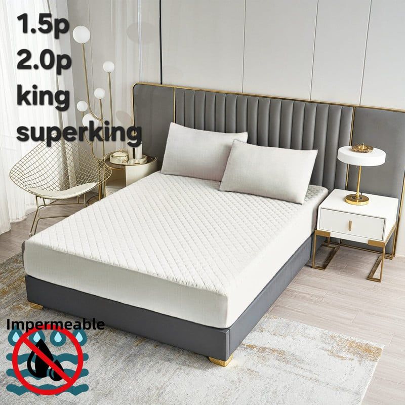 ANGELES DEL HOGAR - Cubre Colchon  Impermeable King  Blanco