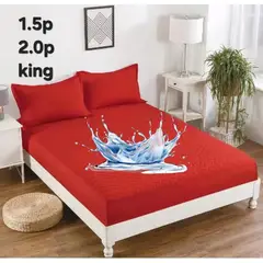 ANGELES DEL HOGAR - Cubre Colchon Impermeable King Rojo
