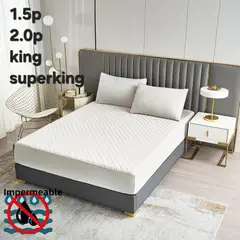 ANGELES DEL HOGAR - Cubre Colchon Impermeable Super King Blanco