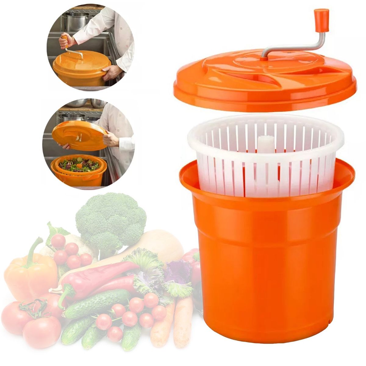 KUANGYE - Escurridor De Verduras Secador Centrifuga Frutas Ensaladas 25 Litro