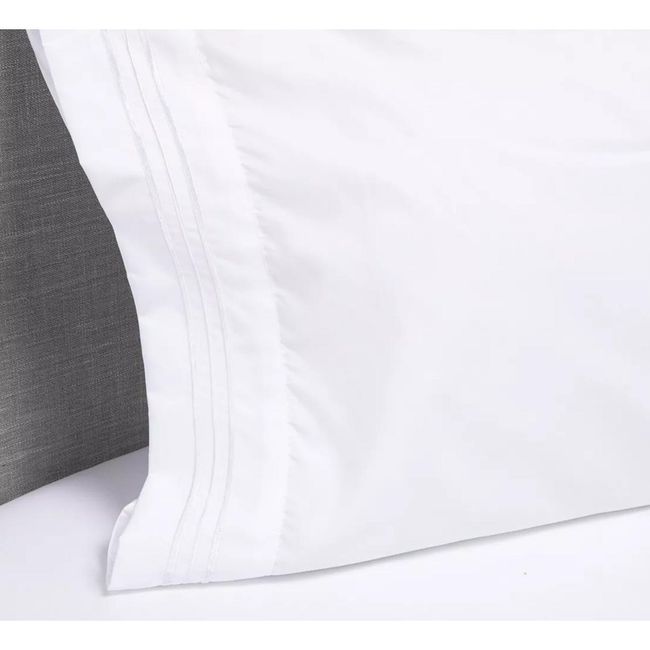 IMPORTCLICK - Juego Sábanas Hotel Ultra Suave Microfibra + 2 Fundas Bordadas 15 PL Blanco