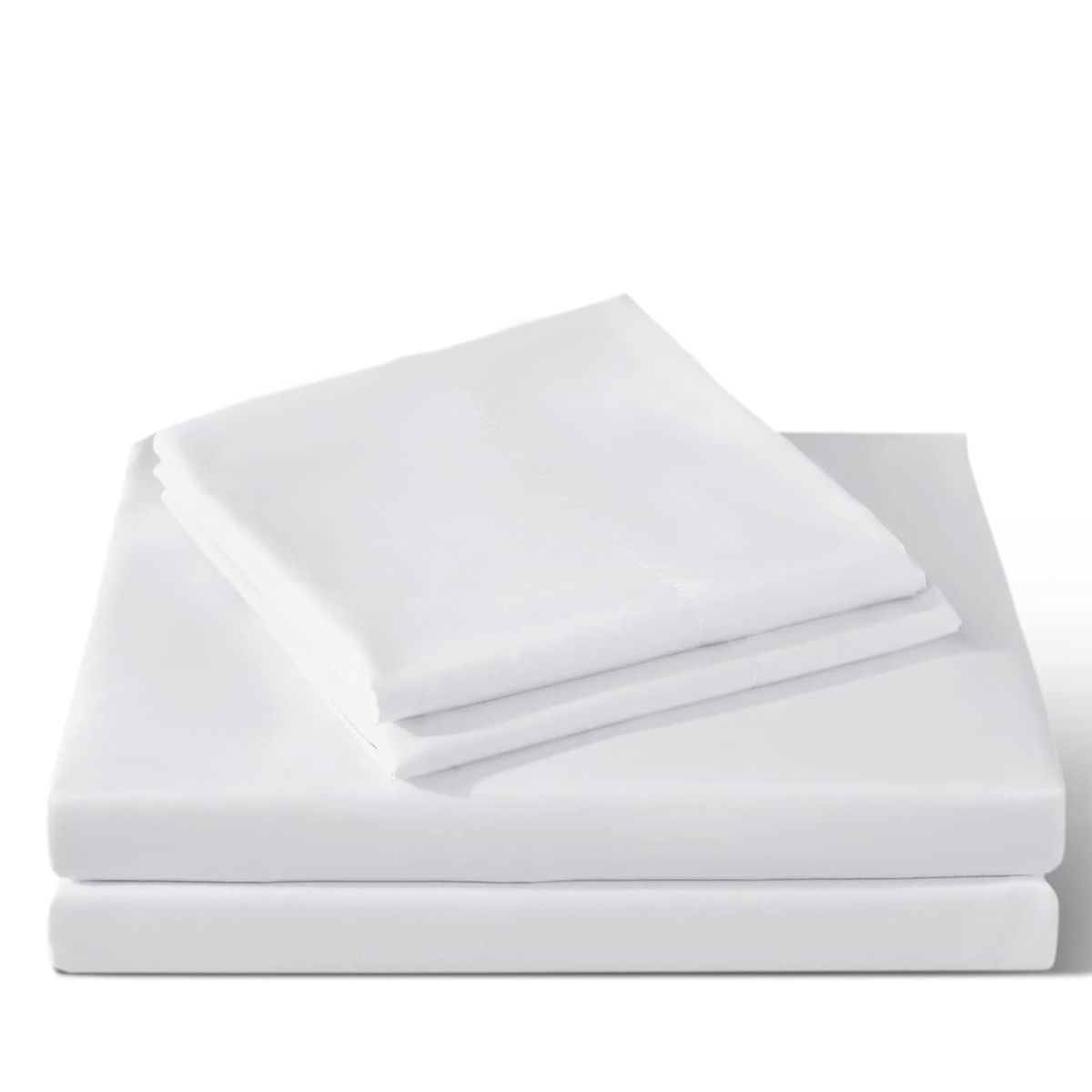 IMPORTCLICK - Juego Sábanas Algodón Poliéster 200 Hilos + 2 Fundas 2 PL Blanco - Blanco