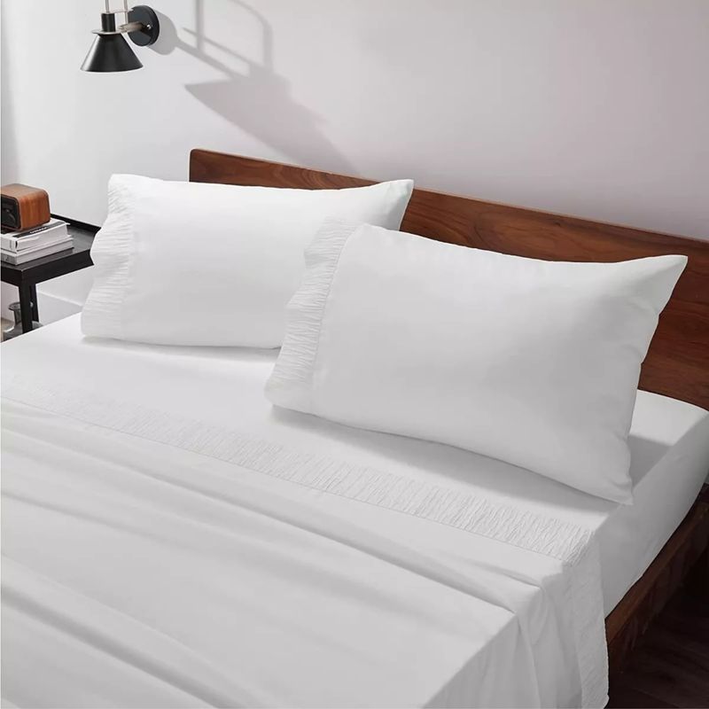 IMPORTCLICK - Kit Juego Sábanas Hotel 15 PL 2 PL King Super King 2 Fundas 15 Blanco