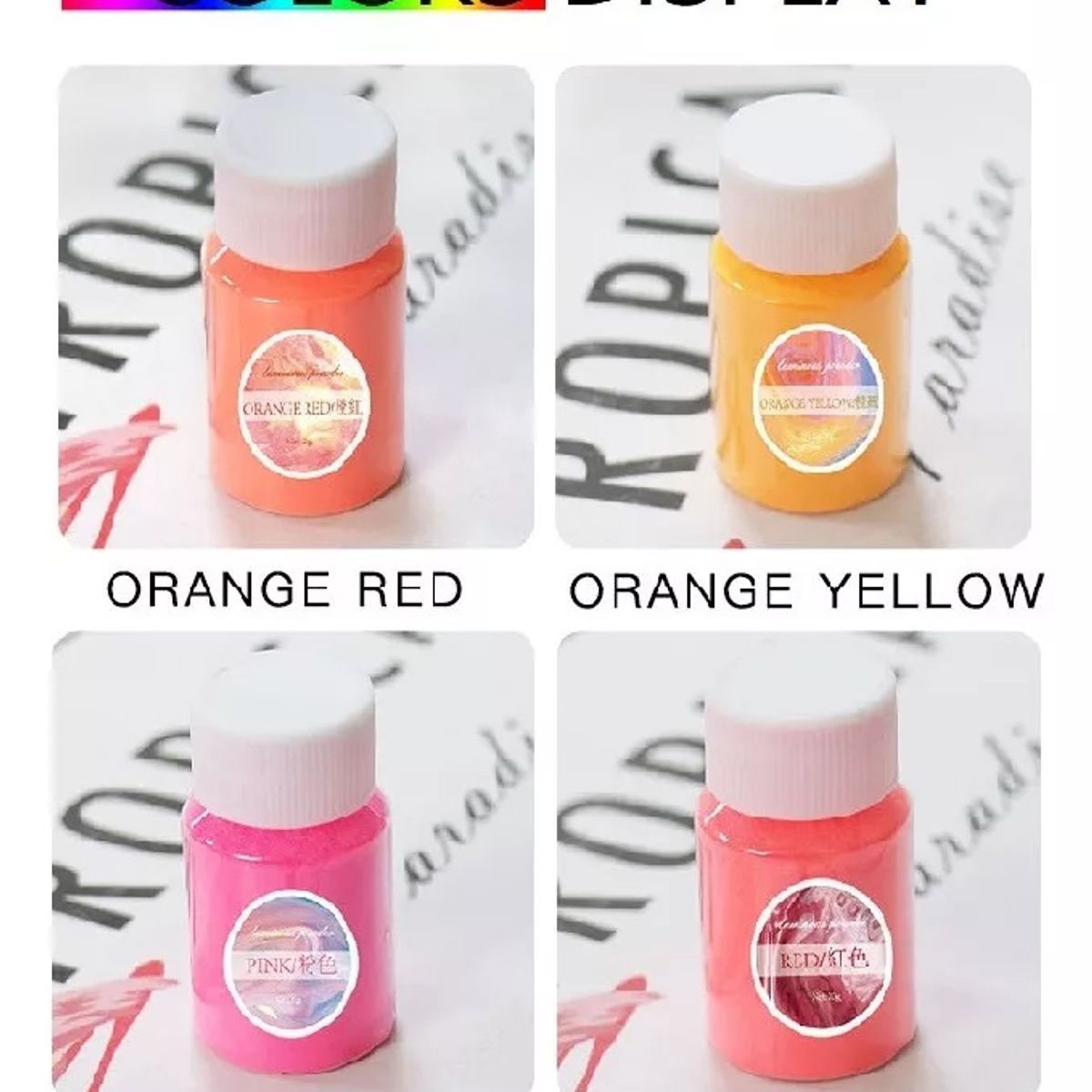 GENERICO - Pigmento Polvo Resina Uv 12 Colores Fluorescente