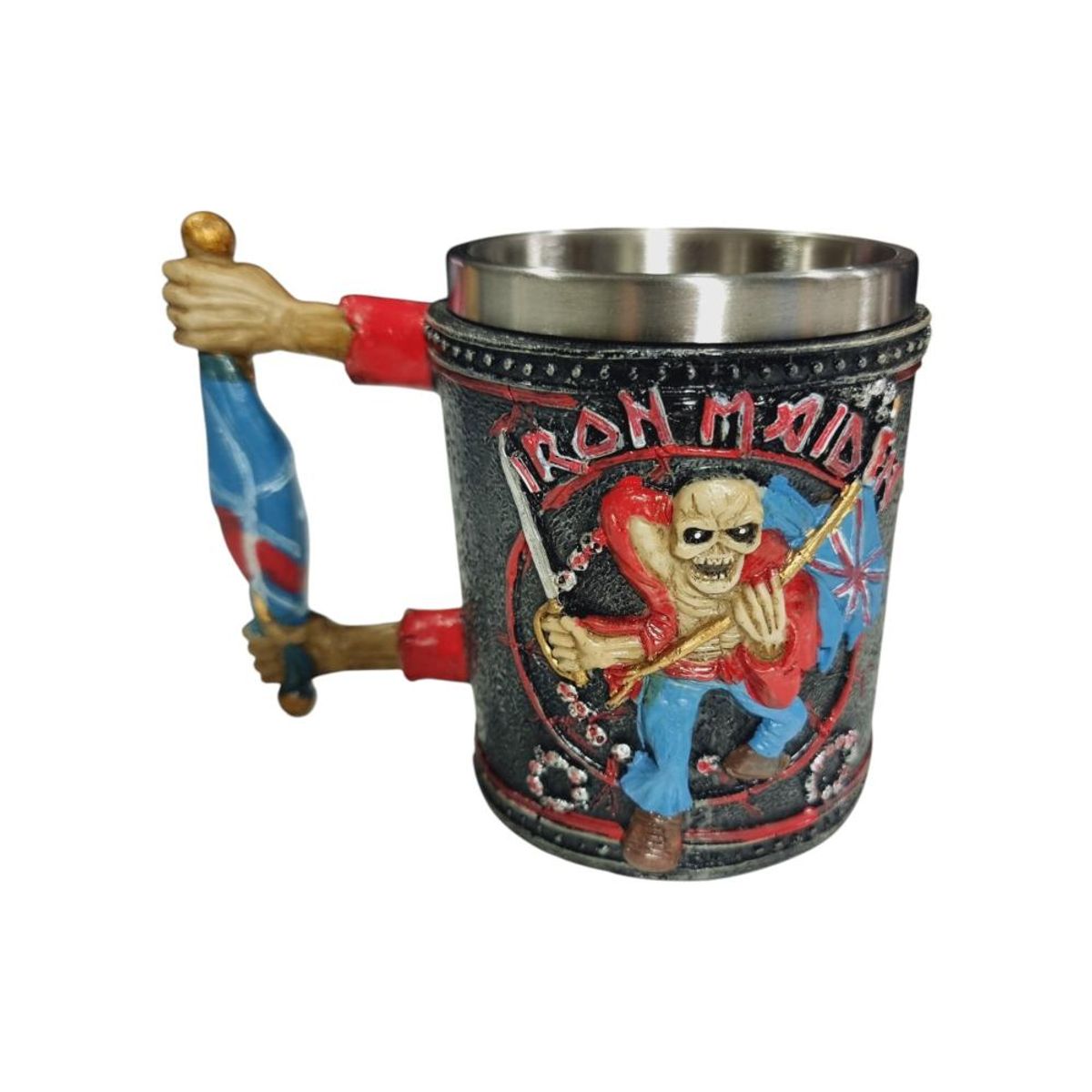 GENERICO - Tazón Taza 3d Resina Rock Iron Maiden Eddie the Trooper