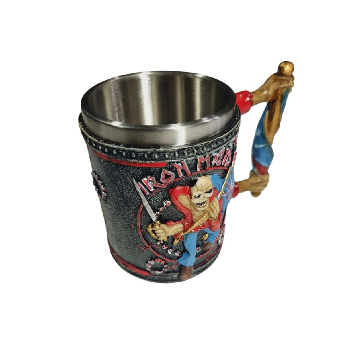 GENERICO - Tazón Taza 3d Resina Rock Iron Maiden Eddie the Trooper