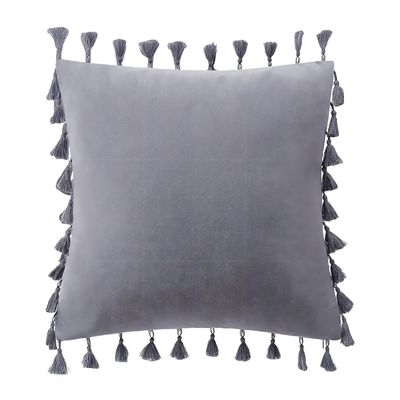 Imagen 2 del producto Fundas Para Cojín 45x45 Decorativas Con Borla Gris Pack 4U