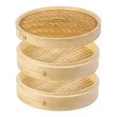GENERICO - Vaporera Bambu 2nivel Olla Bambu Olla Vaporera De Bambu 18cm