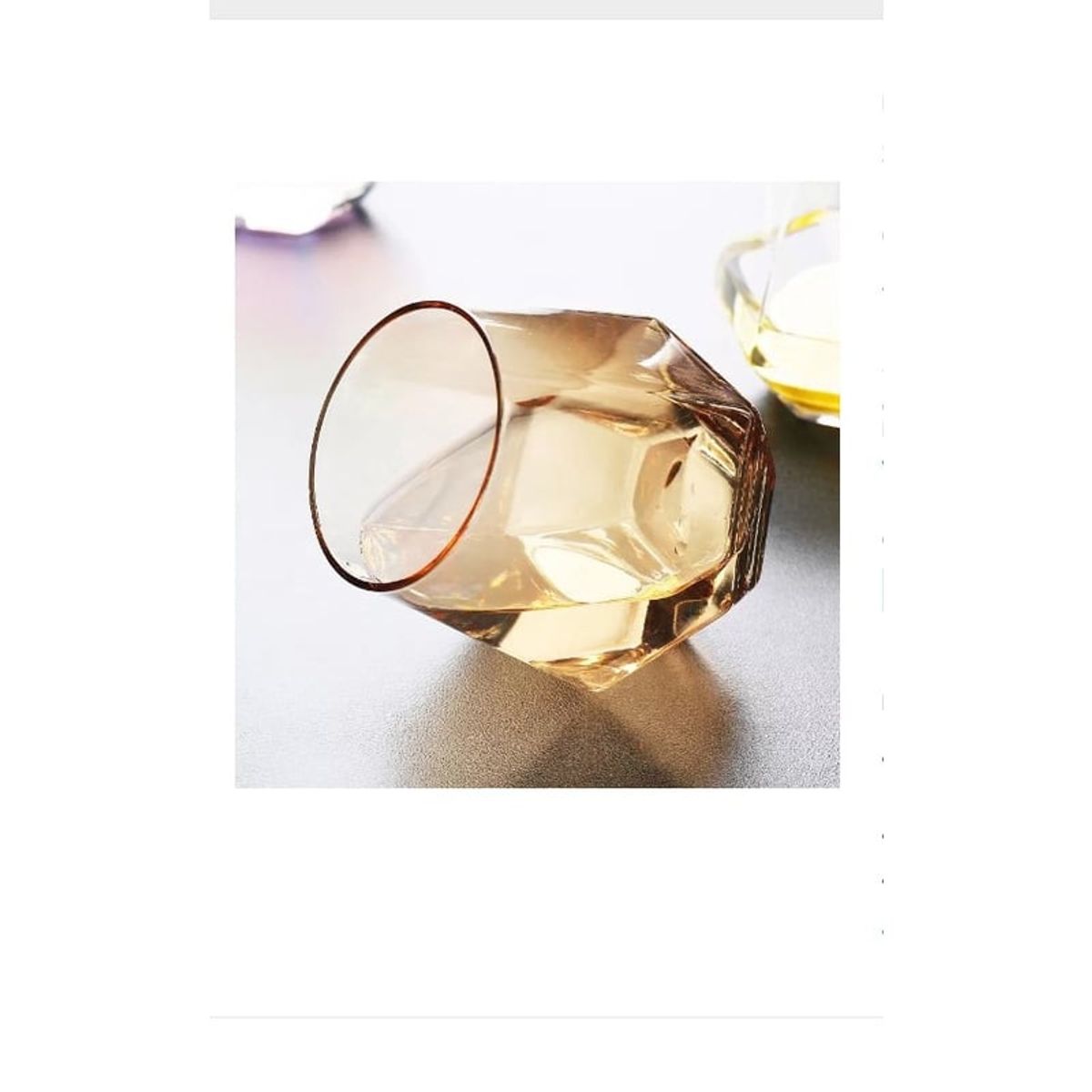 GENERICO - Set 6 Vasos Estilo Nordico Diamante Whiskey Cognac Ron Color Ambar