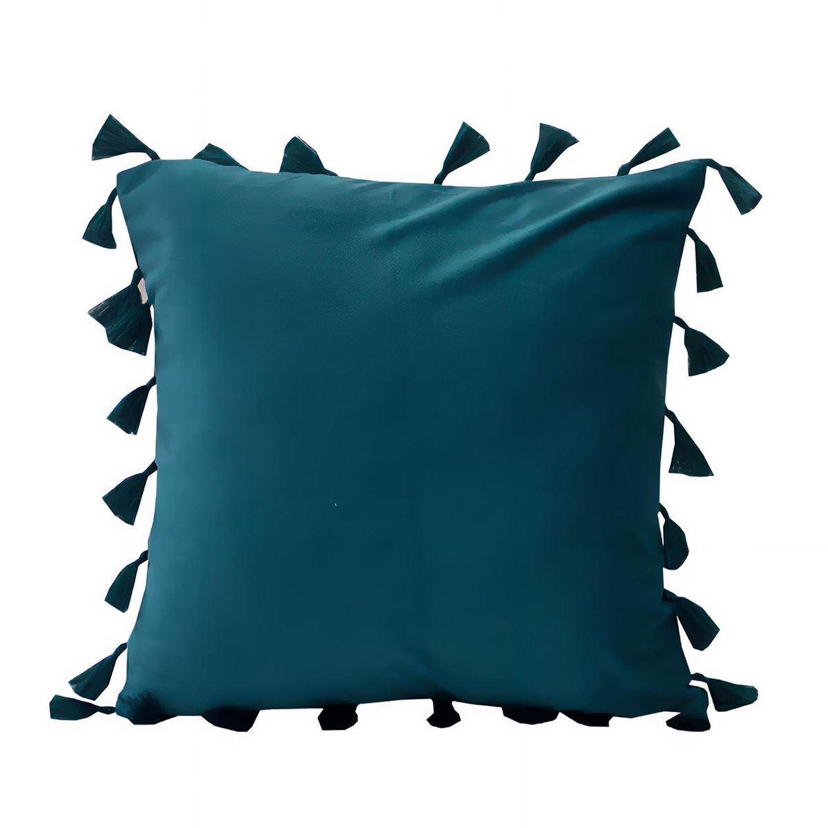 GENERICO - Funda Terciopelo Con Borla Turquesa Decorativa 45x45