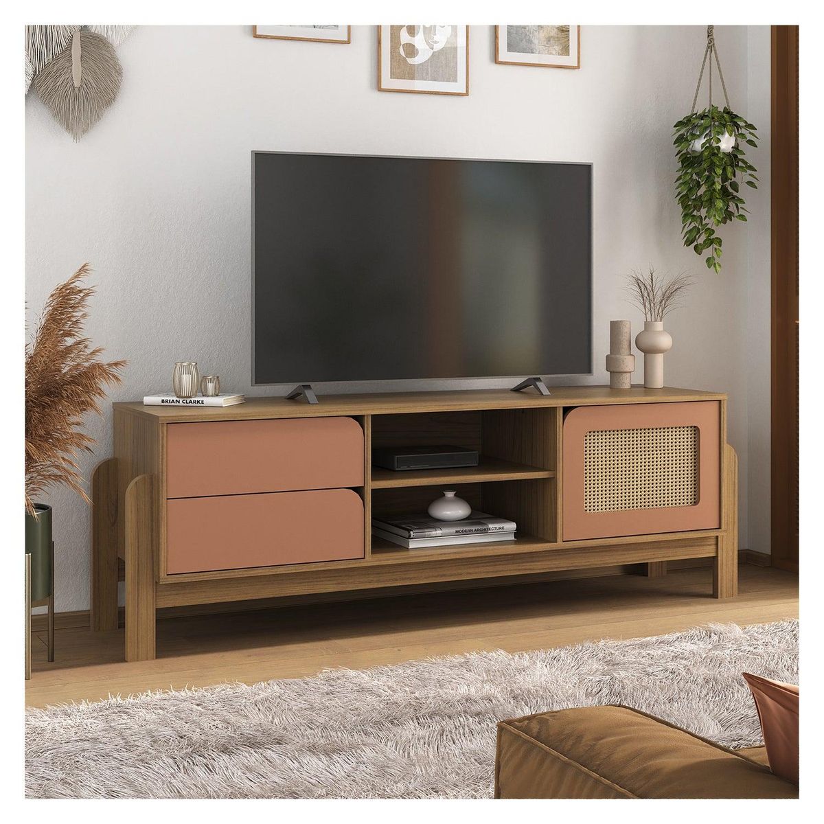 RODLER - Rack TV 65 Nature Terracota - Beige