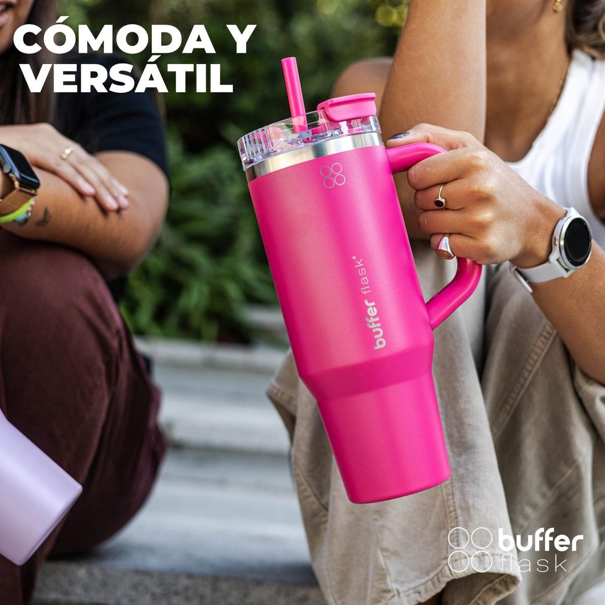 BUFFER FLASK - Vaso Termico Vaso Mug Termo Buffer 1,2L Acero Inox Frio y Calor - Fucsia
